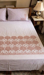 Load image into Gallery viewer, Lakhnavi Handcrafted Cotton Chikankari Bedsheet Set - HONC014780