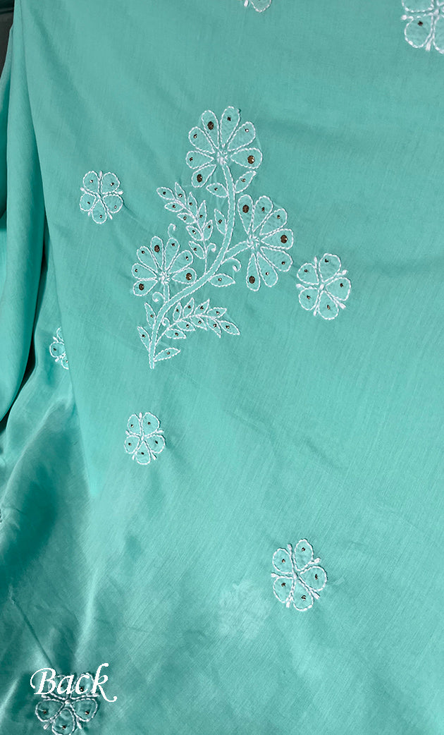 Women's Lakhnavi Handcrafted Unstitched Cotton Chikankari Suit Material - HONC0264456