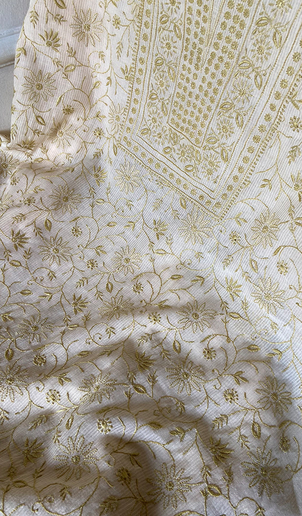 Women's Lakhnavi Handcrafted Maheshwari Mul Chanderi Kurta And Dupatta Set - HONC0273009
