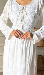 Load image into Gallery viewer, Women&#39;s Lucknowi Handcrafted Cotton Kurti  - HONC0296920
