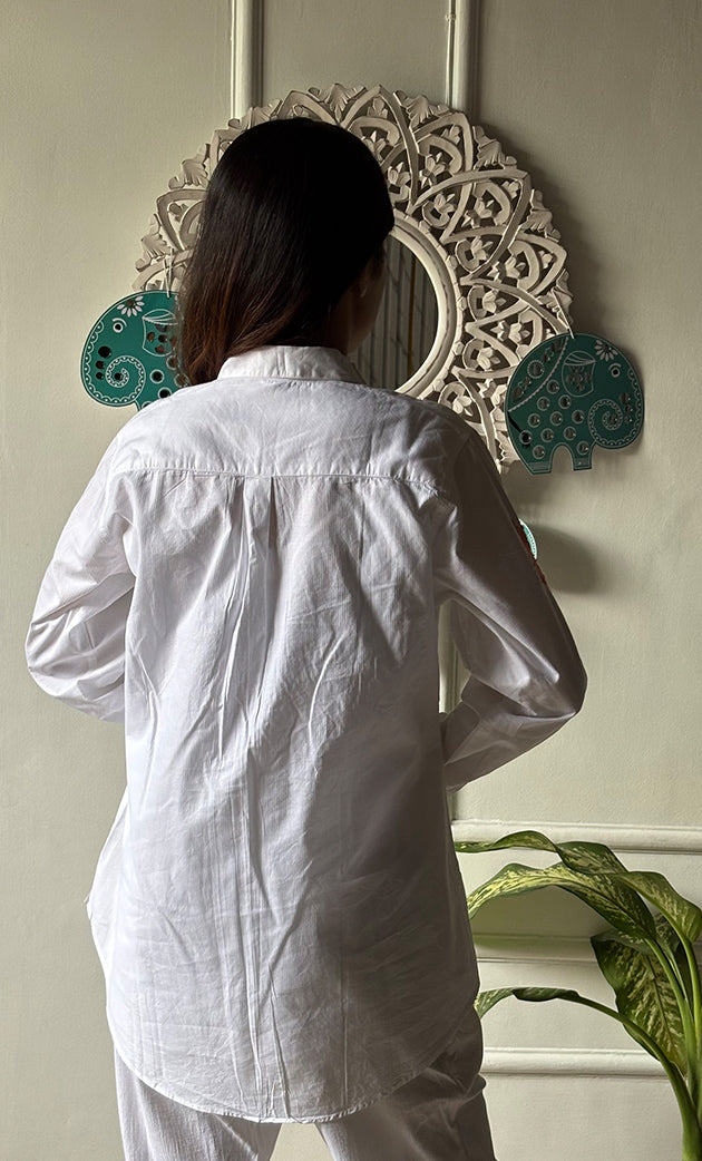 Women's Lakhnavi Handcrafted Modal Cotton Chikankari Top - HONC0313768