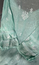 将图像加载到图库查看器中， Women&#39;s Lakhnavi Handcrafted Mul Chanderi Semi - Stitched Kurta And Dupatta Set - HONC0282251

