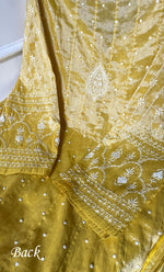 Load image into Gallery viewer, Women's Lakhnavi Handcrafted Tissue Chanderi Semi-Stitched Anarkali And Dupatta Set - HONC0323641