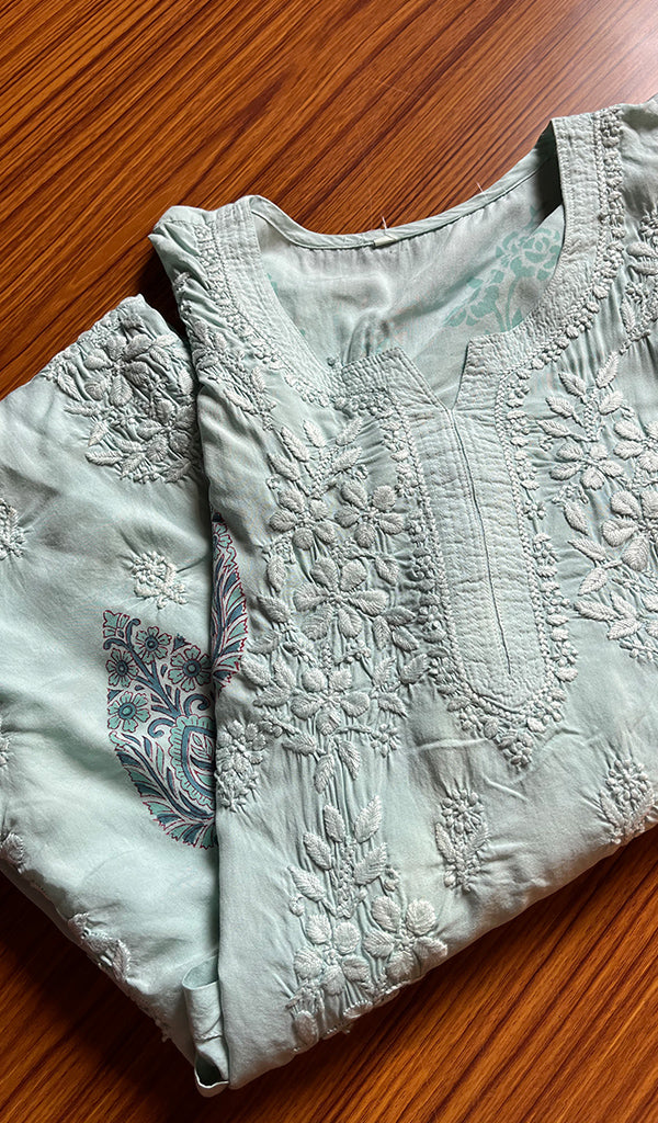 Women's Lucknowi Handcrafted Modal Cotton Chikankari Kurti - HONC0300988