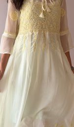 将图像加载到图库查看器中， Aadab Women's Lucknowi Handcrafted Faux-Georgette Chikankari Anarkali Dress - NC038930