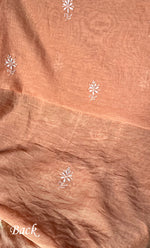 Load image into Gallery viewer, Women&#39;s Lakhnavi Handcrafted Mul Chanderi Chikankari Full Suit Material - HONC0307427
