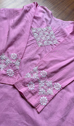 将图像加载到图库查看器中， Women&#39;s Lucknowi Handcrafted Cotton Chikankari Kurti - HONC0301014
