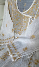 Load image into Gallery viewer, Women's Lakhnavi Handcrafted Mul Chanderi Semi - Stitched Kurta And Dupatta Set - HONC0294987