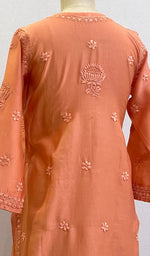 将图像加载到图库查看器中， Women&#39;s Lucknowi Handcrafted Chanderi Silk Chikankari Kurti - HONC058594
