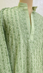 将图像加载到图库查看器中， Men&#39;s Lucknowi Handcrafted Cotton Chikankari Kurta - HONC0121649
