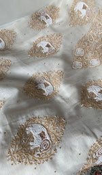 Load image into Gallery viewer, Haathi Women's Lakhnavi Handcrafted Mul Chanderi Unstitched Kurta And Dupatta Set - HONC0317803