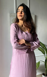 Load image into Gallery viewer, Women&#39;s Lucknowi Handcrafted Modal Cotton Chikankari Kurti - HONC0264911

