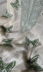将图像加载到图库查看器中， Women&#39;s Lakhnavi Handcrafted Mul Chanderi Unstitched Kurta And Dupatta Set - HONC0302242
