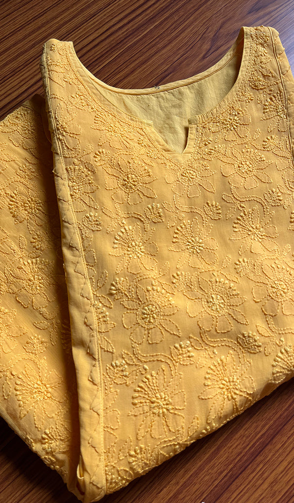 Women's Lucknowi Handcrafted Cotton Chikankari Kurti - HONC0301077