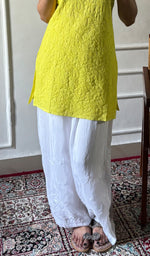 Load image into Gallery viewer, Women's Lakhnavi Handcrafted Cotton Chikankari  Long Top - HONC0349181