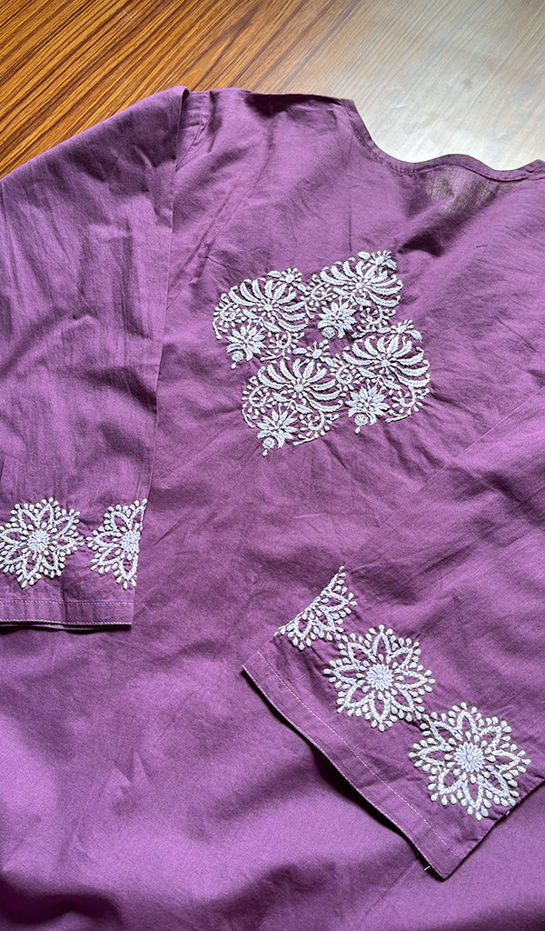 Women's Lucknowi Handcrafted Cotton Chikankari Kurti - HONC0300980