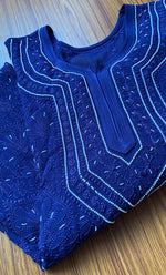 Load image into Gallery viewer, Blue Chikan Kurti
