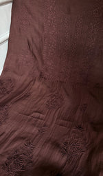 Load image into Gallery viewer, Women's Lakhnavi Handcrafted Mul Chanderi Unstitched Chikankari Full Suit - HONC0374166