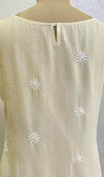 Load image into Gallery viewer, Women&#39;s Lakhnavi Handcrafted Faux-Georgette Chikankari Dress -HONC0145560