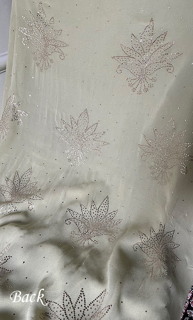 Women's Lucknowi Handcrafted Viscose Georgette Unstitched Chikankari Suit Material - HONC0336838