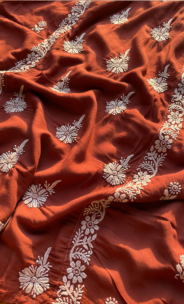 Women's Lucknowi Handcrafted Modal Cotton Chikankari Kurti - HONC0298733