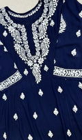 Women's Lucknowi Handcrafted Modal Cotton Chikankari Anarkali Dress - HONC0231065