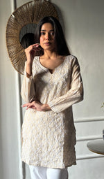 Load image into Gallery viewer, Women's Lakhnavi Handcrafted Cotton Chikankari Top - HONC0347034
