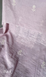 Load image into Gallery viewer, Women&#39;s Lakhnavi Handcrafted Mul Chanderi Unstitched Chikankari Full Suit Material - HONC0305158
