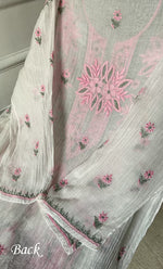 Load image into Gallery viewer, Women&#39;s Lakhnavi Handcrafted Mul Chanderi Semi - stitched Kurta And Dupatta Set- HONC0314868
