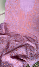 Load image into Gallery viewer, Women's Lucknowi Handcrafted Chanderi Silk Unstitched Chikankari Full Suit Material - HONC0342151