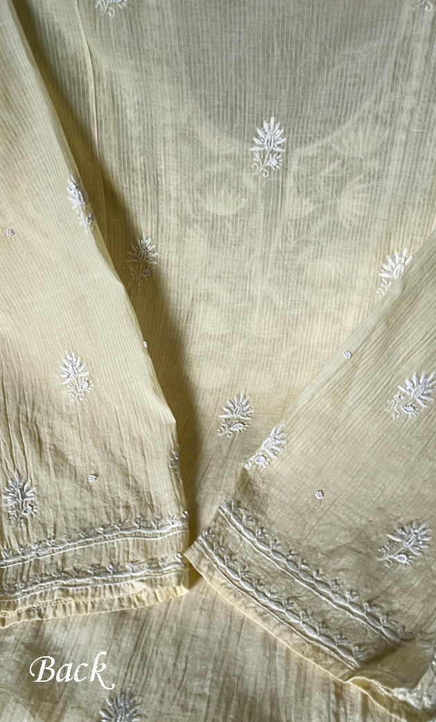 Women's Lakhnavi Handcrafted Maheshwari Mul Chanderi Semi - Stitched Unstitched Kurta And Dupatta Set - HONC0299233