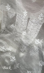 Load image into Gallery viewer, Women&#39;s Lakhnavi Handcrafted Organza Chikankari Unstitched Kurta And Dupatta Set - HONC0249870
