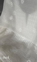 Load image into Gallery viewer, Women&#39;s Lakhnavi Handcrafted Pure Organza Chikankari Unstitched Kurta And Dupatta Set- HONC0307956
