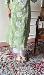 Load image into Gallery viewer, Women's Lakhnavi Handcrafted Kota Cotton Chikankari Kurti - HONC0360433