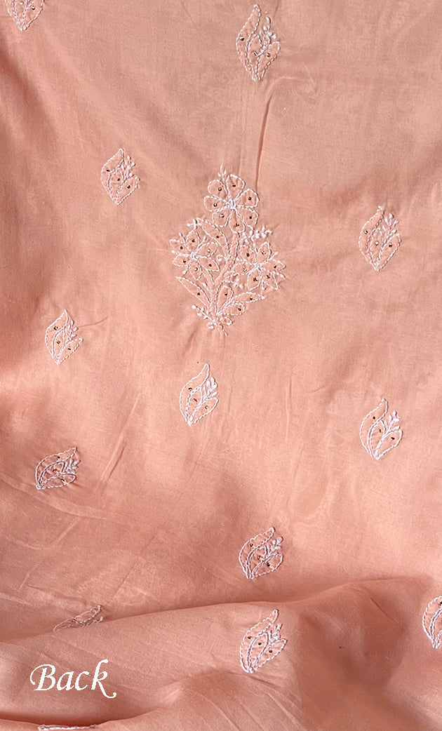 Women's Lakhnavi Handcrafted Unstitched Cotton Chikankari Suit Material - HONC0264458