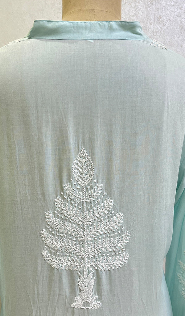 Women's Lucknowi Handcrafted Modal Cotton Chikankari Gown - HONC087432
