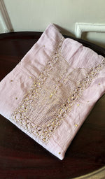 Load image into Gallery viewer, Women&#39;s Lakhnavi Handcrafted Mul Chanderi Chikankari Semi - Stitched Kurti Fabric - HONC0267554
