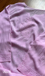 Load image into Gallery viewer, Women&#39;s Lakhnavi Handcrafted Viscose Georgette Chikankari Kurti- HONC0301079

