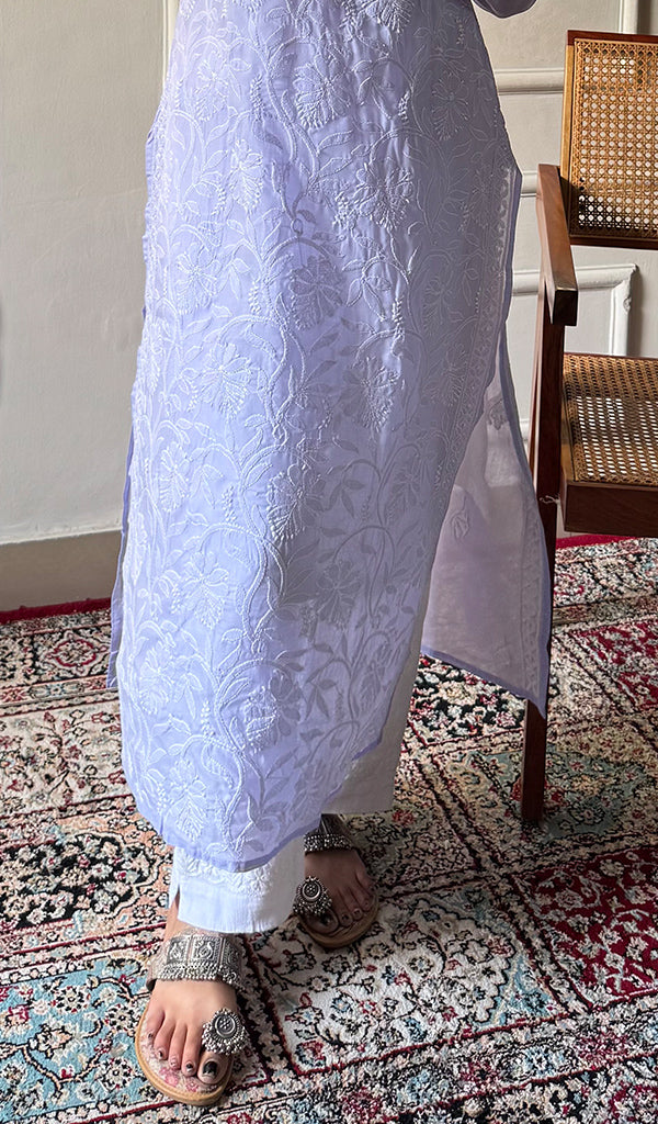 Anisa Women's Lakhnavi Handcrafted Cotton Chikankari Kurti - HONC0356958