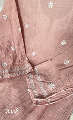 Load image into Gallery viewer, Women's Lakhnavi Handcrafted Tissue Chanderi Semi - Stitched Kurta And Dupatta Set- HONC0270644