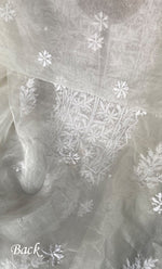 Load image into Gallery viewer, Women&#39;s Lakhnavi Handcrafted Organza Chikankari Unstitched Kurta and Dupatta set- HONC0249873
