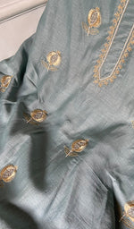 Load image into Gallery viewer, Mahira Women's Lakhnavi Handcrafted Mul Chanderi Unstitched Chikankari Full Suit - HONC0355239