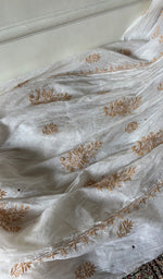 Load image into Gallery viewer, Women's Lakhnavi Handcrafted Mul Chanderi Semi - Stitchd Kurta And Dupatta Set - HONC0322122