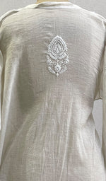 将图像加载到图库查看器中， Women&#39;s Lucknowi Handcrafted Tissue Chanderi Semi-Stitched Chikankari Kurta With Palazzo - HONC0216704
