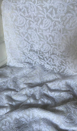 Load image into Gallery viewer, Women's Lucknowi Handcrafted Viscose Georgette Unstitched Chikankari Kurta and Dupatta Set- HONC0341388