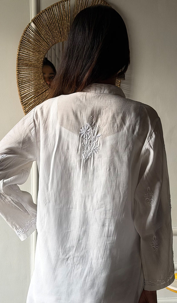 Bhumika Women's Lakhnavi Handcrafted Cotton Chikankari Top - HONC0346332