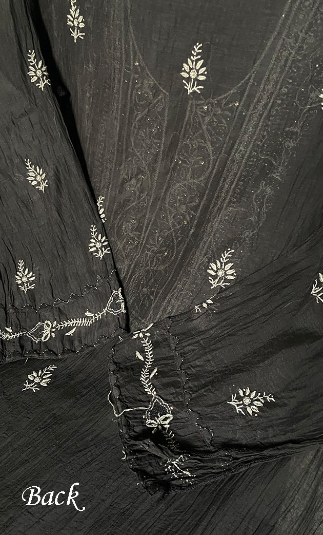 Women's Lakhnavi Handcrafted Mul Chanderi Semi - Stitched Kurta And Dupatta Set - HONC0157508