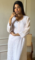 Load image into Gallery viewer, Soniya Women&#39;s Lucknowi Handcrafted Cotton Chikankari Kurti - HONC0280040
