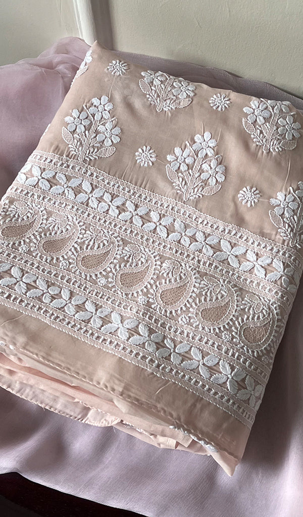 Women's Lakhnavi Handcrafted Cotton Chikankari Suit Material - HONC0274448