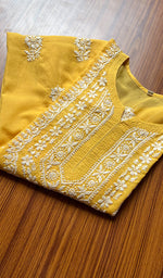 Load image into Gallery viewer, Women&#39;s Lucknowi Handcrafted Cotton Chikankari Kurti - HONC0301028

